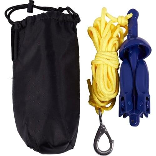 4-tine Rowing Boats Folding Anchor Small Boat Anchor Marine Rope Kit for Kayak Canoe Boat Marine Sailboat Watercraft Fishing Acc