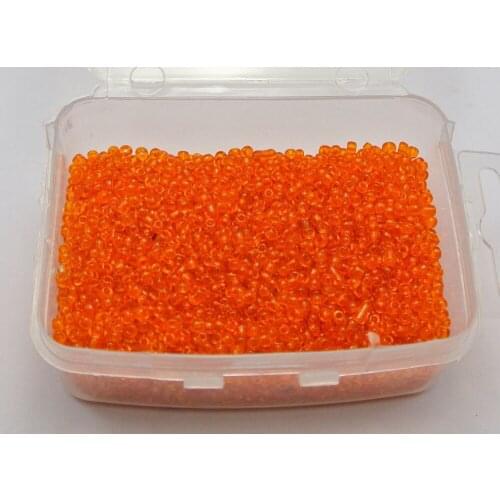 5000 Transparent Orange Glass Seed Beads 2mm (10/0) + Storage Box