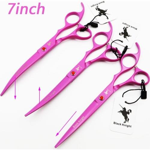 7 inch pet dog grooming scissors Upward & Downward &Straight Hair Cutting Scissors And Pink Pet Shears