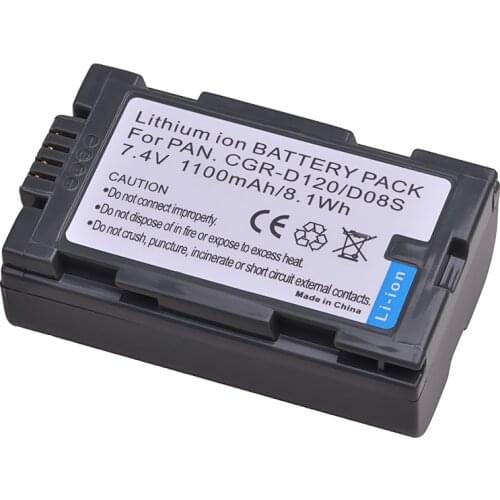 Tectra 1100mAh 1pcs CGR-D120 CGR-D08S CGR D120 CGRD120 Battery for Panasonic CGA-D54 PanasonicAG-DVC15 NVDA1B PV-DV402 Battery