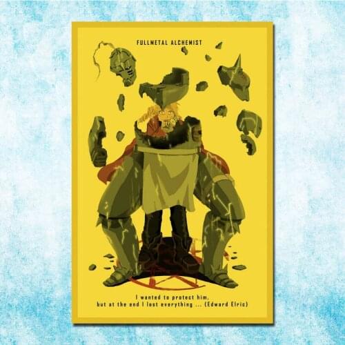 Anime Fullmetal Alchemist Edward Elric Roy Vintage Posters Art Silk Poster Canvas Retro Print For Home Room Decor Decoration-029