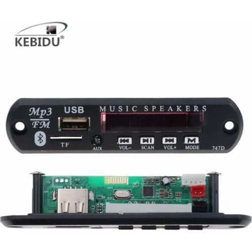 Kebidu Car USB Bluetooth MP3 Player Decoder Board Module with Remote Control USB FM Aux Radio for Car Compatiable for 5-12V