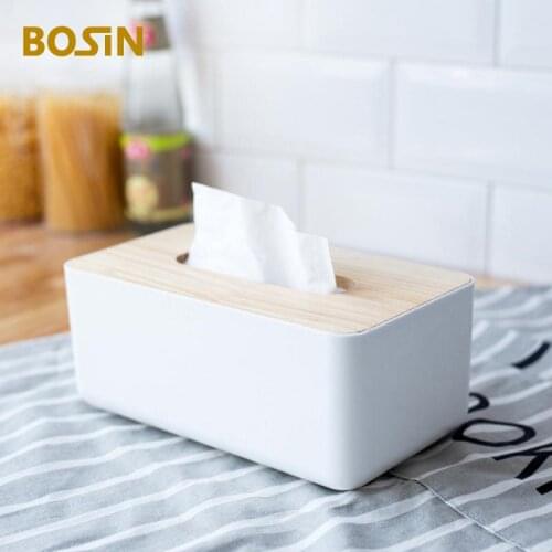 Home Tissue Box Wooden Cover Toilet Paper Box Decoration Bedroom Kitchen Desktop Nordic Napkin Holder Case