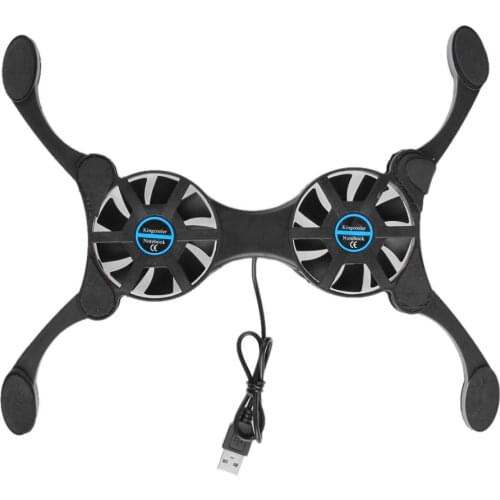 Quiet Silent Octopus Laptop Dual Cooling Fan Portable Notebook Computer Accessories Foldable USB Cooler Radiator for 7-15 inch