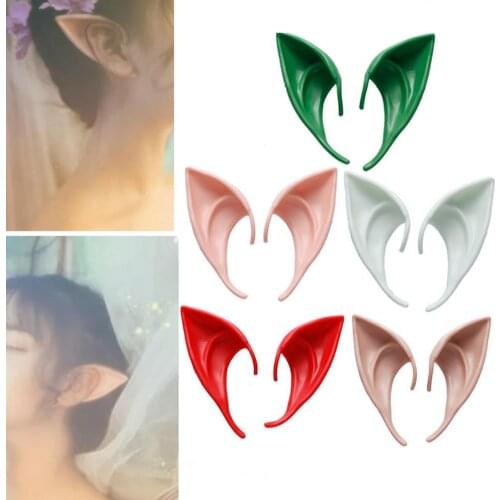 1 Pair Long Lasting Skin-friendly Elf Ears Breathable Emulsion Cosplay Costume Latex Elf Ears Halloween Decoration