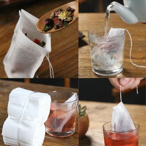 50pcs 100pcs Disposable Tea Bags Filter Bags for Tea Infuser with String Heal Seal Food Grade Non-woven Fabric Spice Filters