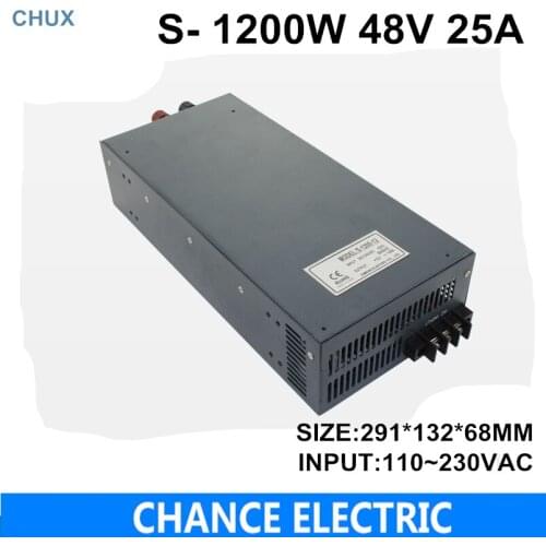 CHUX switching power supply 48V 25A 1200W ac dc power supply for cnc cctv led light S-1200W-48V