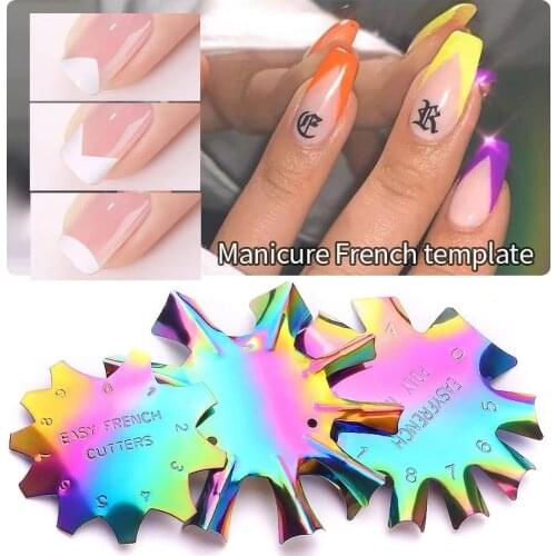 French Nail Painting Tools Manicure Painted French Nail Plastic Steel Plate Model Crystal Armor Making Stainless Steel Template
