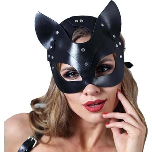 Pu Leather SM Fox Eye Mask Rivet Type Bunny Girl Flirting Ball Cosplay Mask Adult Products