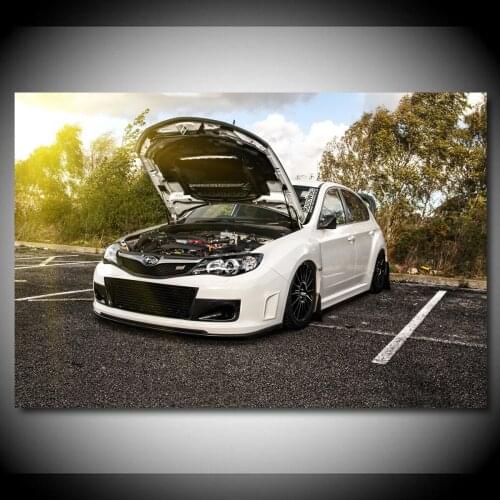 Subaru Impreza Classic Car Turning Sport Car Picture Wall Decor Art Posters Canvas Paintings Fabric Print Room Decoration