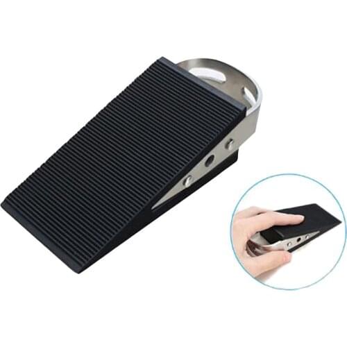 Door Stop Black Stopper Baby Safety Protector Home Office Use Doorstop Guard Baby Protector Wedge Block Stopper