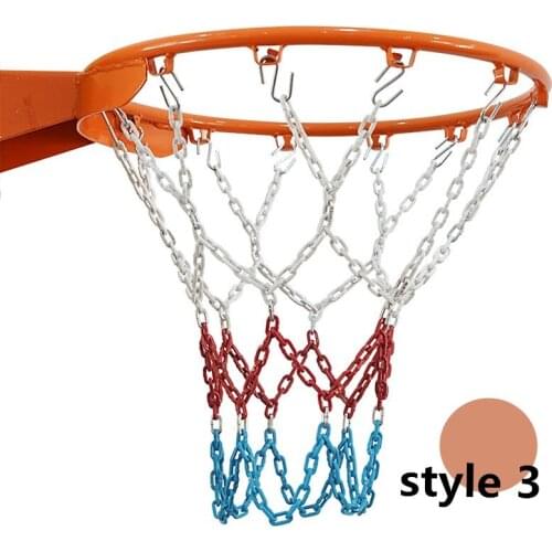 Lndoor Outdoor Basketball Hoop Heavy Basketball Metal Net Anti-Rust Chain Steel Basketball Rings Standard Basketball Accessories