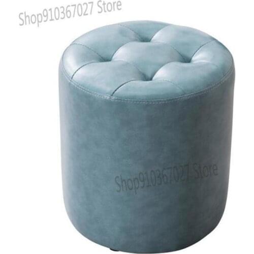 Small leather stool fashion living room sofa stool round stool adult creative Pi Dun pier entrance simple shoe replacement stool
