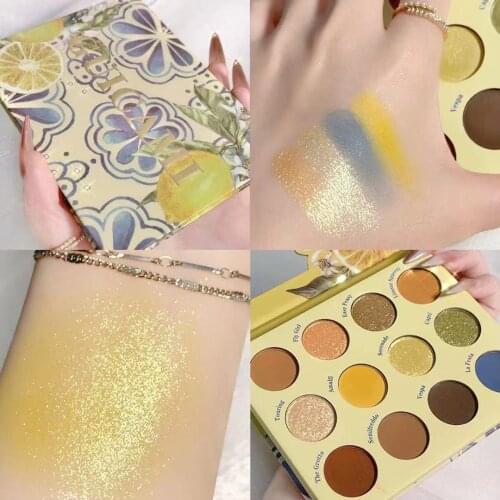Shimmer Matte Neon12 Color Eye Shadow Palette Glitter Metallic Eye Shadow Pallete Pearlescent Pigmented Makeup Palette Cosmetic