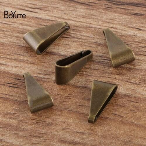 BoYuTe (100 Pieces/Lot) 14*7MM Metal Brass Plain Clasp Materials Diy Handmade Jewelry Accessories Wholesale