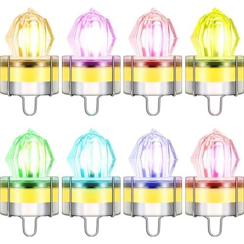 Mini Deep Drop Fishing Light LED Artificial Diamond Style Fishing Lights Underwater Versatile Flashing for Attracting Fish