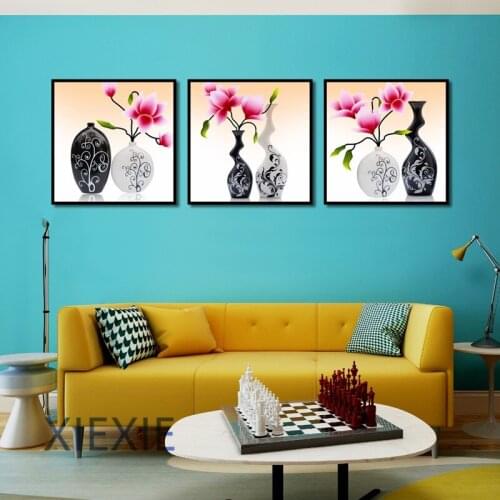 Minimalist Abstract Nordic Pink Flower Two-color Flower Vase Home Wall Art And Prints Decorative Decor Painting Picture Poster