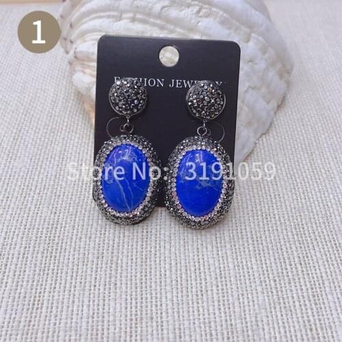 Fashionable and simple atmosphere adorn article restoring ancient ways natural stone earring pendant ear adorn temperament femal