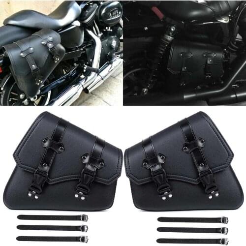 Motorcycle Waterproof Bag Motorcycle Saddle Bags Pu Leather Motorbike Side Tool Bag out door Luggage For Sportster XL 883 1200
