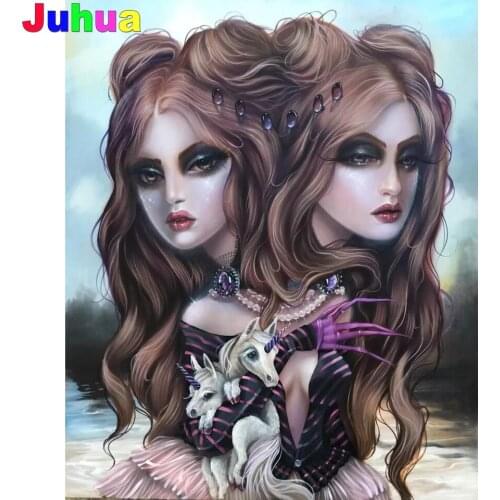 Cartoon fantasy unicorn girl 5D diy diamond painting cross stitch full drill fairy diamond embroidery mosaic art home decor