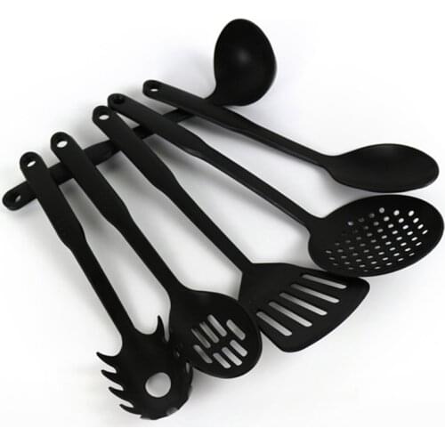 6 PCS Kitchen Utensils Set Non-Stick Dishwasher Safe Cooking Tools Spoon, Slotted Spoon, Spatula, Skimmer, Ladle, Pasta Server