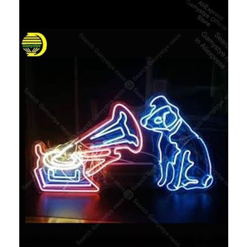Neon Sign masters voice Neon Signs Dog and horn Glass Tube Neon Windows Garage Wall Sign Engineering Super Bright Iconic Sign
