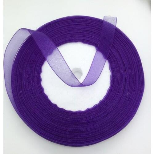 Wholesale 50 Yards 3/8" 10mm Purple Organza Ribbon Bow Wedding Decoration Lace Crafts