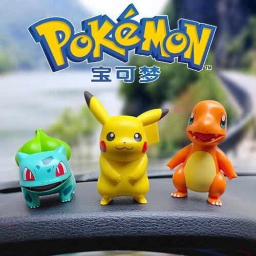 Genuine Pikachu Decoration Children Toys Trend Blind Box Car Model Doll Figurine Anime Thing Items Pokemon Action Figures Toys