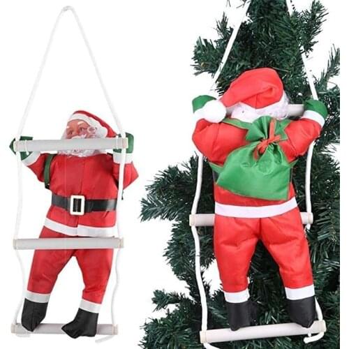 Christmas Doll Pendant Climbing Rope Ladder Santa Claus Christmas Tree Hanging Decor for New Year Xmas Party Home Ornaments Gift