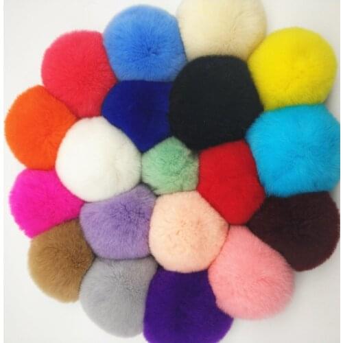 Pompoms 6cm Faux Rabbit Fur Car Pompones Rabbit Fur Ball for Hat Rex Rabbit Keychain Bag Charm Accessories DIY Bags Parts 25pcs