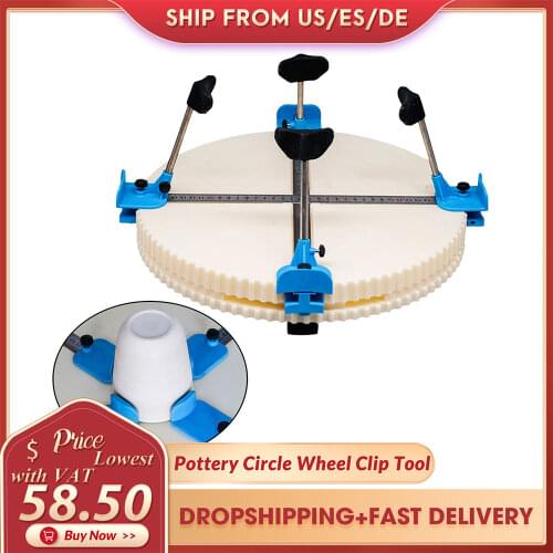 Adjustable Pottery Ceramic Trim Holder Clip Centers Pottery Wheel Plastic Round Plate Polymer Scraping Modelling Repair Tools