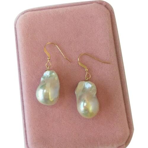 Drop free shipping,14k gold filled nice baroque pearl earring ,100% nature freshwater baroque pearl high quality AAA few flaw