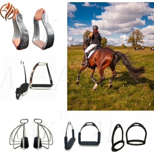Saddles, Harness, Electroplating, Anti-Slip, Saddle Accessories, Equestrian Supplies，Safety Stirrup Saddle Footstool