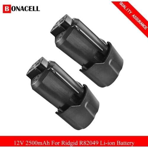 12V 2500mAh Li-ion R82049 AC82049 Replacement Battery For Ridgid R82007 AC82008 R82009 R82048 130188001 130219001 130446011 Z50