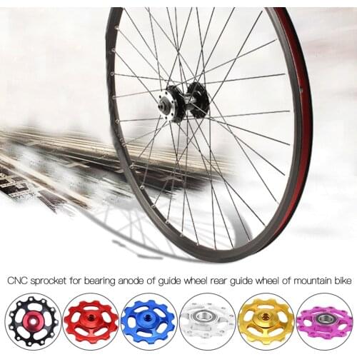 2pcs 11T Ultralight MTB Bike Aluminum Alloy Bearing Sprocket Wheel Rear Derailleur Guide wheel flywheel Bicycle Accessories