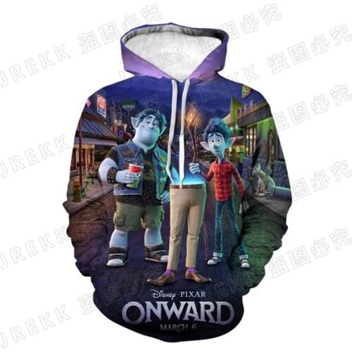 Disney Cartoon Anime 3D Printed Onward Hoodies Men Women Children Fashion Sweatshirts Boy Girl Kids Cool Long Sleeve Coat