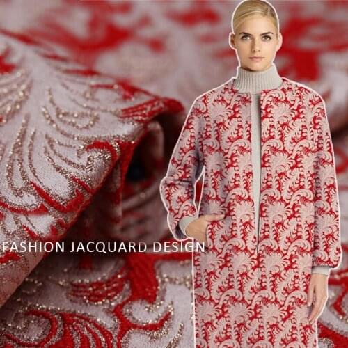 High end European style yard dyed jacquard 3D jacquard brocade fabric for fashion dress coat patchwork sewing DIY