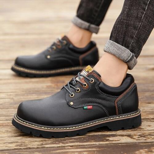 Leather Work Safety Shoes For Men Martin Boots Safety Shoes Mens Anti-Puncture Work Shoes Leather Boots Footwear
