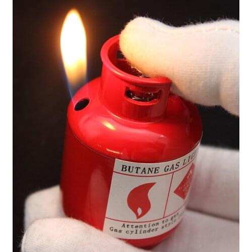 Novelty Lighter Refillable Butane Gas Lighters Gas Tank Shaped Cigarette Lighters Mini Creative Lighter