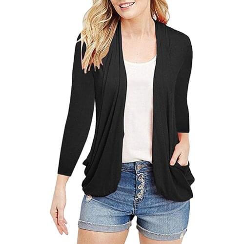 Office Lady Coverup Ruffles Solid Color Elegant Daily Casual Soft Top Women Thin Cardigan Spring Autumn Open Stitch Jacket Pop