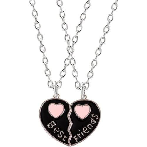 Bohemian Style Best Friend Heart Pendant Women Necklace Chain Fashion Ladies Boho Jewelry Accessories 2021 Choker Free Shipping