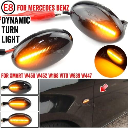 1Pair LED Car Side Marker Lights Repeater Signal Lights For Mercedes Benz Smart W450 W452 A-Class W168 Vito W639 W447 W415