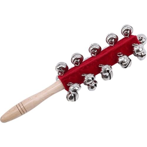 1PC Hand Bells Flannel Handle String Bells Kindergarten Early Education Dance Toy Bells Wooden Small Bells