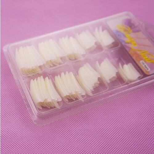 100 pcs Nail Tips Natural French Acrylic Artificial False Nails in box Retail french tips Free Shipping