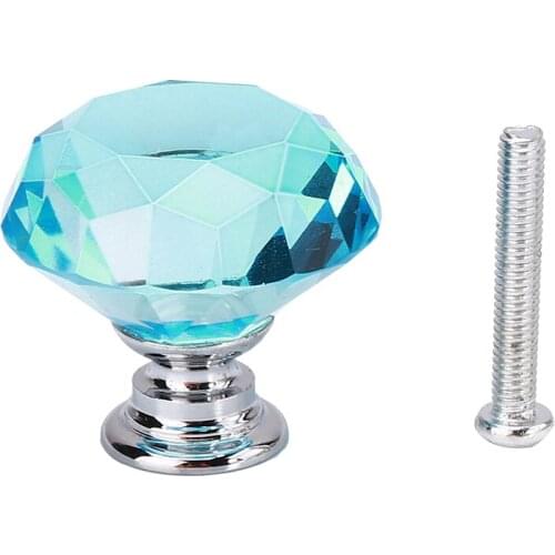 31mm Diamond Shape Design Crystal Glass Knobs Cupboard Drawer Pull Kitchen Cabinet Door Wardrobe Handles Hardware