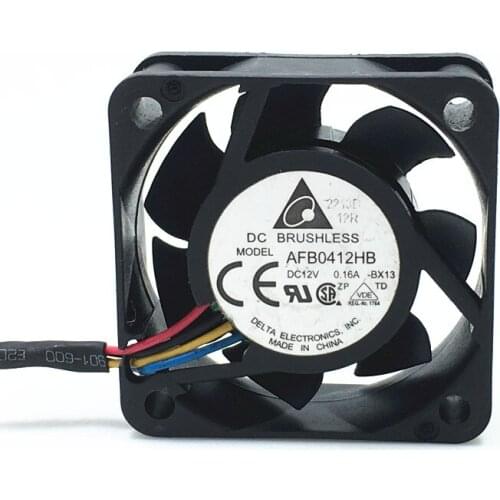 Delta Electronics AFB0412HB 7V75 BX13 Server Cooling Fan DC 12V 0.16A 40x40x15mm 4-wire