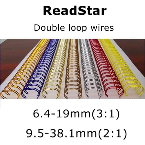 100PCS/BOX A4 Size 3:1 Pitch 34 rings 6.4-14.3mm Color steel iron double loop wires binding wire combs binding rings