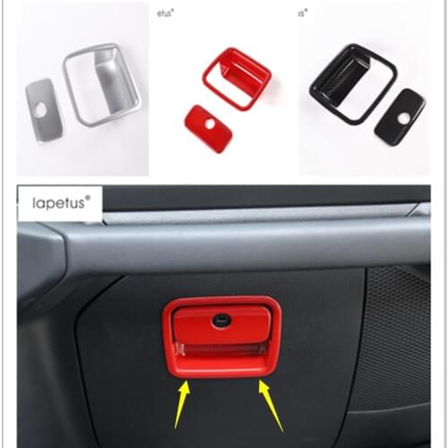 Lapetus Accessories Fit For Jeep Wrangler JL 2018 - 2020 Copilot Glove Box Handle Storage Clasp Hand Bowl Molding Cover Kit Trim