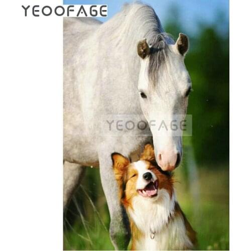 Diamond embroidery Horse and dog 5D diamond cross stitch crystal full rhinestone puzzle unfinish decorative Diy Diamond painting