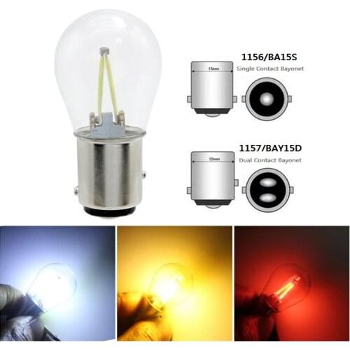 Anblub-led automotive filament lamp, 12V CC signal lamp, 2 cob, rear stop lamp, brake bulb, rotary lamp, ba15s 1156 bay15d
